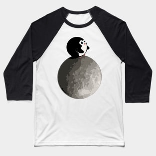 Penguin on the Moon Baseball T-Shirt